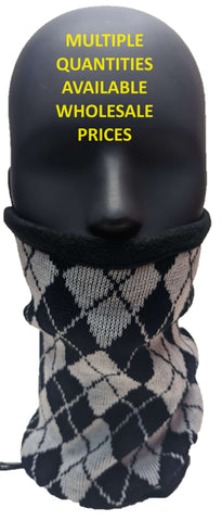 SCARF Necktube Snood WHOLESALE Mask Biker Winter Warm Argyle Multi Quantity x 5