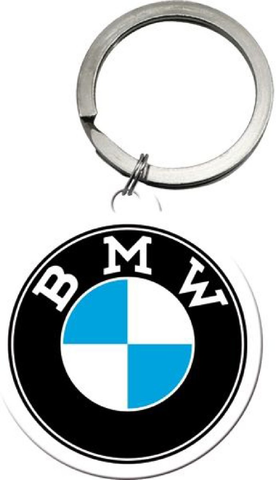 KEYRING Nostalgic Art 1.5" Circular Retro Classic Original Key Ring NEW BMW Logo