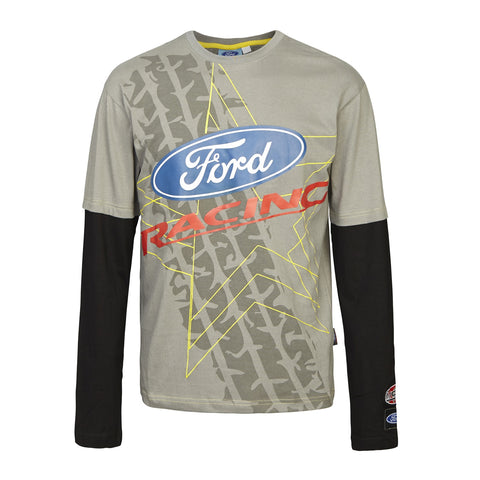 T-Shirt 2939 Rally Cross Longsleeve OMSE Ford Fiesta Extreme NEW Grey Black S