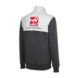 SWEATSHIRT Formula One 1 Mens Haas F1 Team Sponsor Half Zip NEW! White Grey