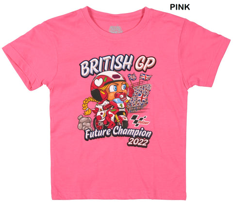 T-Shirt KIDS MotoGP Bike Monster Grand Prix Silverstone 2022 NEW PINK AGE 3-4