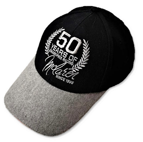 CAP Team Members Formula One 1 McLaren 50 Years Grand Prix Racing F1 NEW! Black