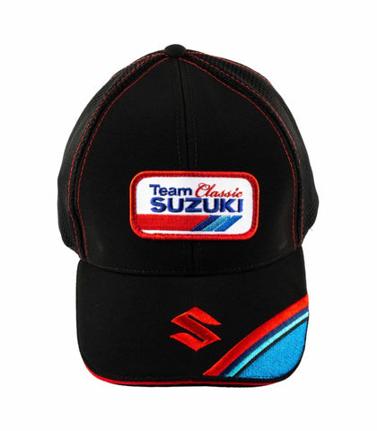 CAP Team Classic Suzuki Motorcycle Black Bike Fully Embroidered Hat New!