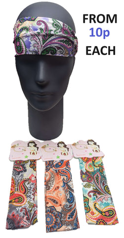 HEADBAND Job Lots Paisley Flowers Headscarf Hair WHOLESALE Mixed Bundles NEW 100