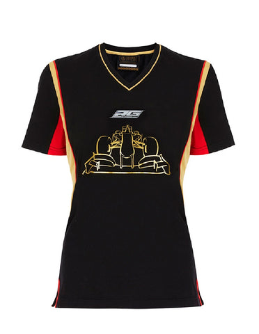 T-SHIRT Tee Ladies Formula One 1 Lotus F1 Team NEW! Romain Grosjean Black XL