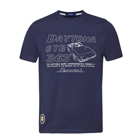 Ferrari Vintage GT Racing Daytona 1967 GTB 365 T-Shirt Navy - Size: Mens