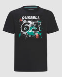 George Russell Mercedes AMG Petronas Team T-Shirt Black Mens