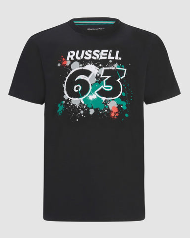 T-SHIRT Formula One 1 F1 Mercedes AMG Petronas George Russell 63 NEW Black