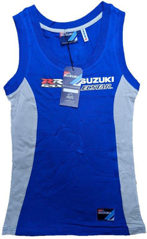 VEST Suzuki Ecstar Team Bike MotoGP BSB Womens Tank Top M9V NEW! Ladies Blue