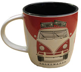 MUG Volkswagen Camper Van Red White Nostalgic Coffee Cup New! Fine China