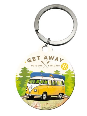 KEYRING Nostalgic Art 1.5" Circular Retro Classic Original Key Ring NEW VW Van