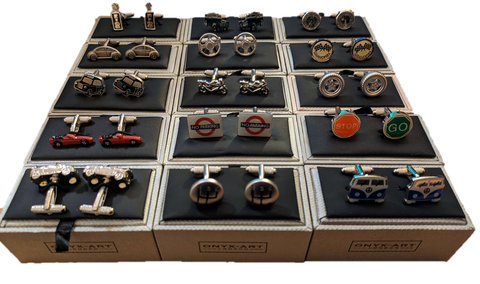 CUFFLINKS Various Designs MotorsportMerch Vehicle Related Gift Box NEW!