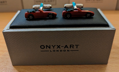 CUFFLINKS Various Designs MotorsportMerch Gift Box NEW! - CK485 Red Sportscar