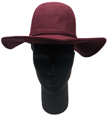 Burgundy wool floppy hat deals