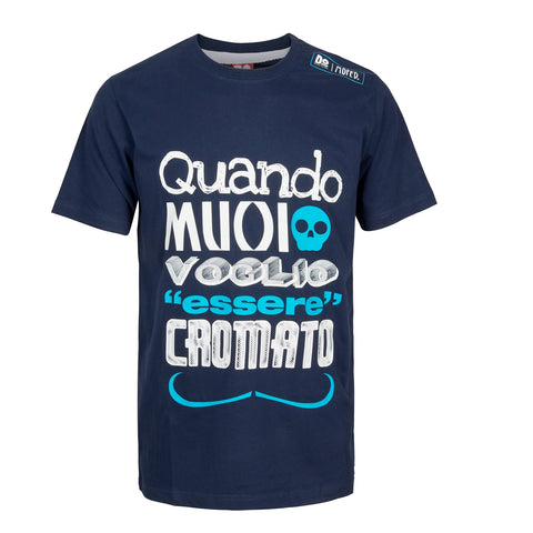 T-SHIRT Tee Mens Do-Design Moped Bike Racing Chrome Cromato Navy NEW! S