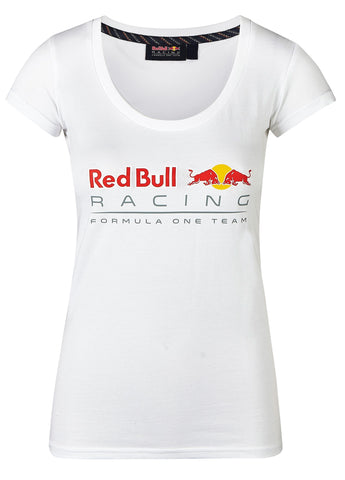 Red Bull Racing Formula One 1 F1 Top Tee T-Shirt - Logo White - Size: Ladies