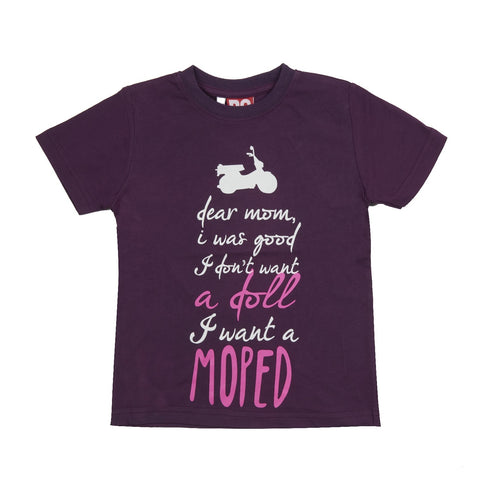 T-SHIRT Tee Childrens Kids Do-Design Moped Bike Scooter Toddler Purple NEW!