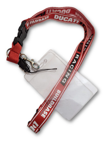 * LANYARD Ducati Buildbase Racing WSBK Superbikes Bike NEW! ID Passholder Red