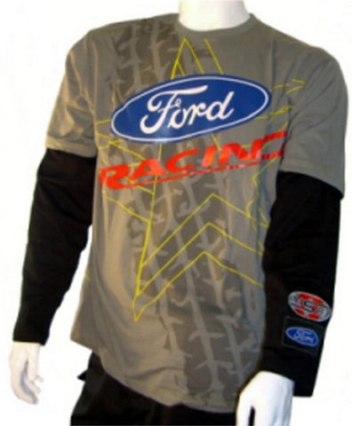 T-Shirt Rally Cross Longsleeve OMSE Ford Fiesta Extreme NEW Grey Black Kids XL