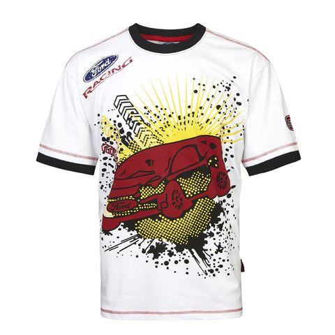 RallyCross MSE Ford Splatter Rally White Short Sleeve T-Shirt - Size: Mens