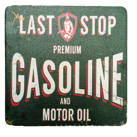 PLACEMAT Last Stop Gasoline Motor Oil Nostalgic Beer Mat NEW Gift