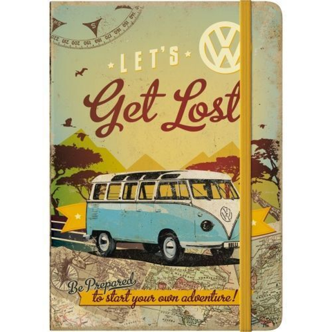 BOOK Retro Classic VW Campervan Get Lost Notebook Book A5 Journal Diary NEW!