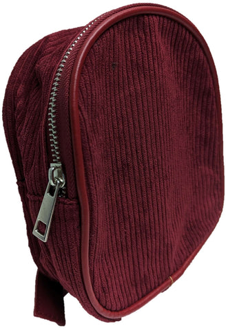 ** BAG Mini Backpack Zip Holiday Small Rucksack Lined Burgundy Red Corduroy NEW!