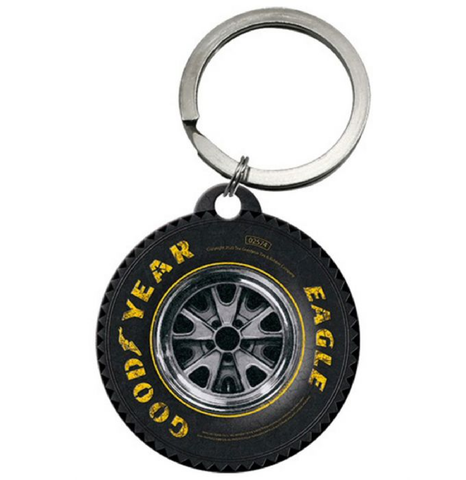 KEYRING Nostalgic Art 1.5" Circular Retro Classic Original Key Ring NEW Goodyear