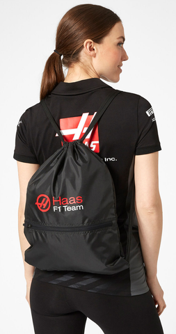 BAG Zip Pull Gym School Rucksack Formula One 1 Haas F1 Racing Team New! Black