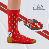 SOCKS Pack of 4 Le Mans Heel Tread Cotton Motorsports Gift Box Men NEW 7½-11½ UK