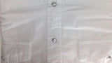 White Pre - Washed Brushed Cotton Twill Longsleeve Shirt - Size: Mens