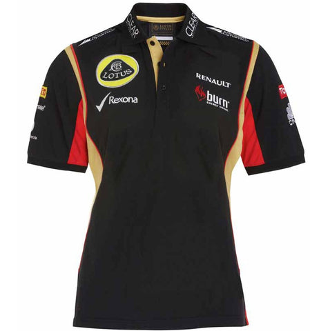 POLO SHIRT ladies 3 Button Formula One 1 Lotus F1 Team Sponsor Burn NEW!