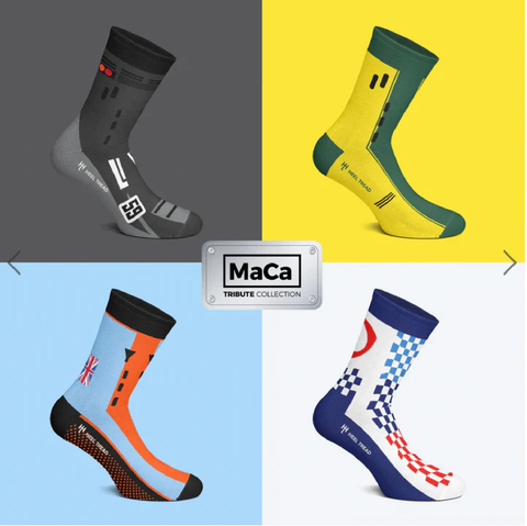 SOCKS Pack of 4 MaCa Heel Tread Cotton Motorsports Gift Box Men NEW 7½-11½ UK