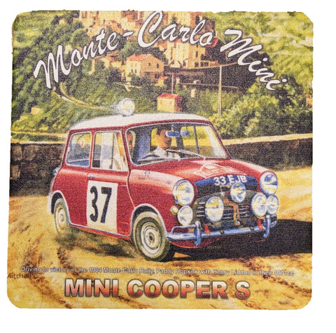 PLACEMAT Monte-Carlo Mini Cooper S Rally Nostalgic Beer Mat NEW Gift