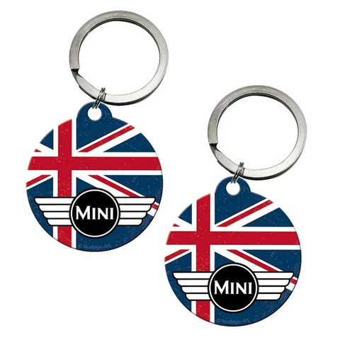 KEYRING Nostalgic Art 1.5" Circular Retro Classic Original Key Ring NEW Mini