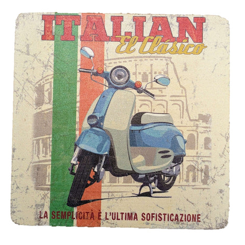 PLACEMAT Italian El Clasico Moped Retro Design Nostalgic Beer Mat NEW Gift