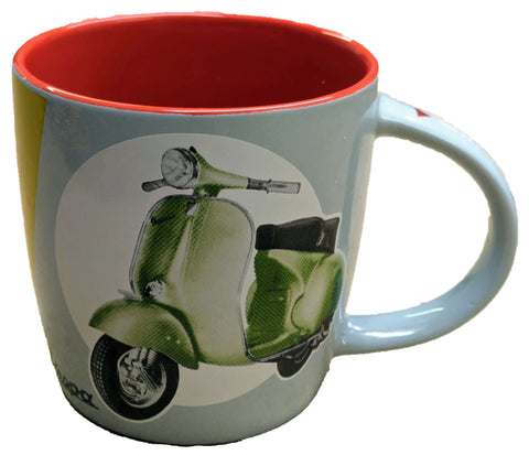 MUG Vespa Blue 1955 GS150 White Nostalgic Coffee Cup New! Fine China