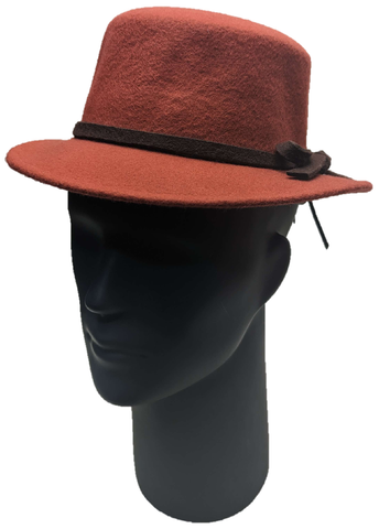 ** HAT Felt Banded Boater Red Unisex Fashion Summer Sun Protection NEW! TH26020