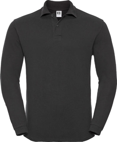 POLO T-Shirt Russell Heavy Cotton Pique Poloshirt R569L Long Sleeve Black S