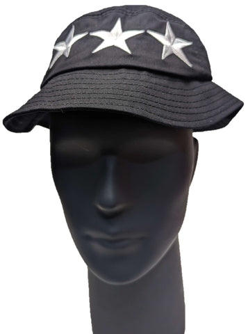 ** HAT Bucket Black White Stars Cotton Festival Summer Sun Protection NEW! SF106