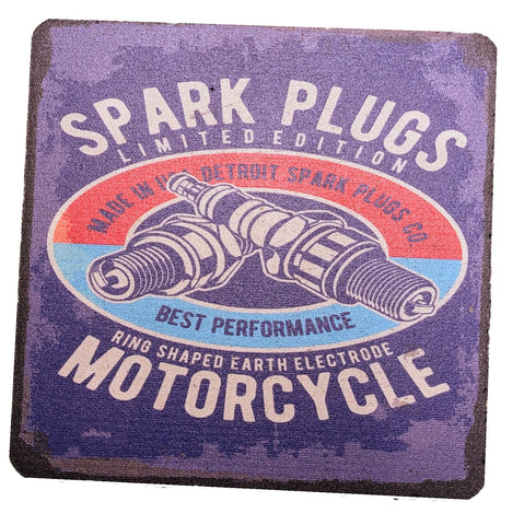 PLACEMAT Spark Plugs Detroit Motorcycle Nostalgic Beer Mat NEW Gift