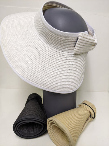 EVENT STRAW WIDE BRIM VISOR WITH BOW CREAMxxxxxxxxxxxxxxxxxxxxxxxxxxxxxxxxxxxxxxxx