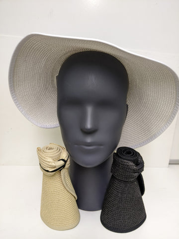 EVENT STRAW WIDE BRIM VISOR WITH BOW BLACKxxxxxxxxxxxxxxxxxxxxxxxxxxxxxxxxxxxxxxxx