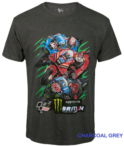 T-Shirt MotoGP Bike Monster Grand Prix Silverstone 3 BIKE 2022 NEW! CHARCOAL S