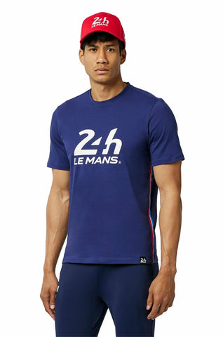 T-SHIRT Sportscar 24 Hours Heures Du Le Mans Castore NEW Logo Navy Blue