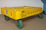 TROLLY x 2 Dolly Wheels Moveable Skates Stacking Storage Crates USED 60 x 40 cms