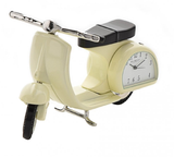 CLOCK Vespa Cream Miniature Timepiece Moped Collectable Classic New! Souvenir
