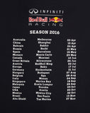 Red Bull Racing Formula One F1 Top Tee T-Shirt - Dates 2016 - Size: Ladies