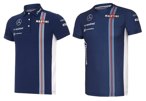 POLO & T-SHIRT Ladies Williams Martini F1 Formula One 1 NEW! Mercedes Navy 10