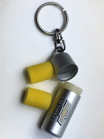 ** EARPLUGS  Keyring WTCC World Touring Car Chevrolet Team NEW! Hearing Protect